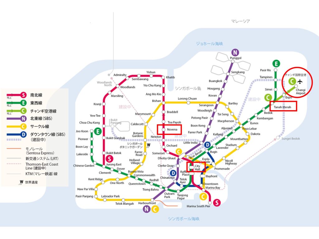 シンガポールMRT路線図