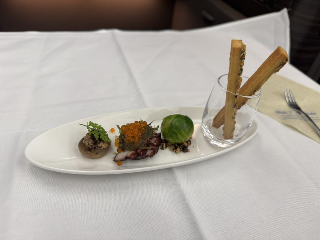 ANA 往路 ファーストクラス 和食 フルコース アミューズ