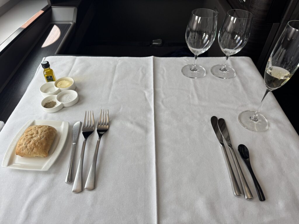 ANA 帰路 ファーストクラス 機内食 洋食 アペタイザー