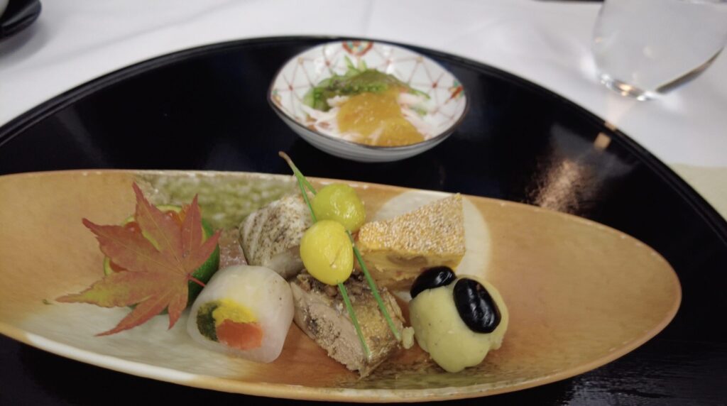 ANA 往路 ファーストクラス 和食 フルコース アミューズ